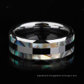 Amazon Hot Vente 8 mm Tungsten Steel Black Rings Bijoux Tungsten Ring Double Groove Couleur Shel